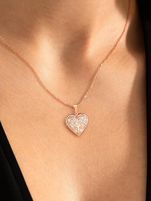 U7 Women Locket Necklace Platinum 14K Gold Photo Lockets that Hold Picture,Chain 20 Inch Personalized Gift Custom Love Heart Image Necklaces