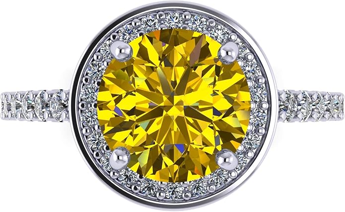 NANA Jewels Sterling Silver Engagement Rings for Women - Choose Simulated Morganite, Citrine, Aquamarine & More