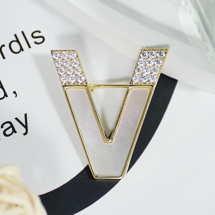 Jerler Sliver Crystal Brooch Pin Rhinestone Lapel Pin Jewelry for Women, Banquet Scarf Pearl Pins for Wedding Bridal Party
