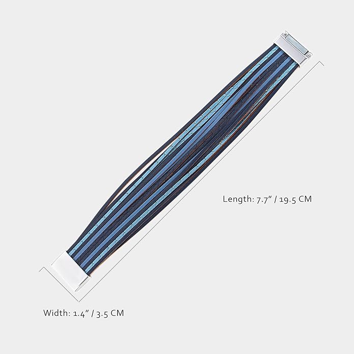 hotoo Handmade Layered Leather Bracelets Wrap for Women Stackable Chunky Colored Men Cuff Bracelet Wristband Bangle Gifts