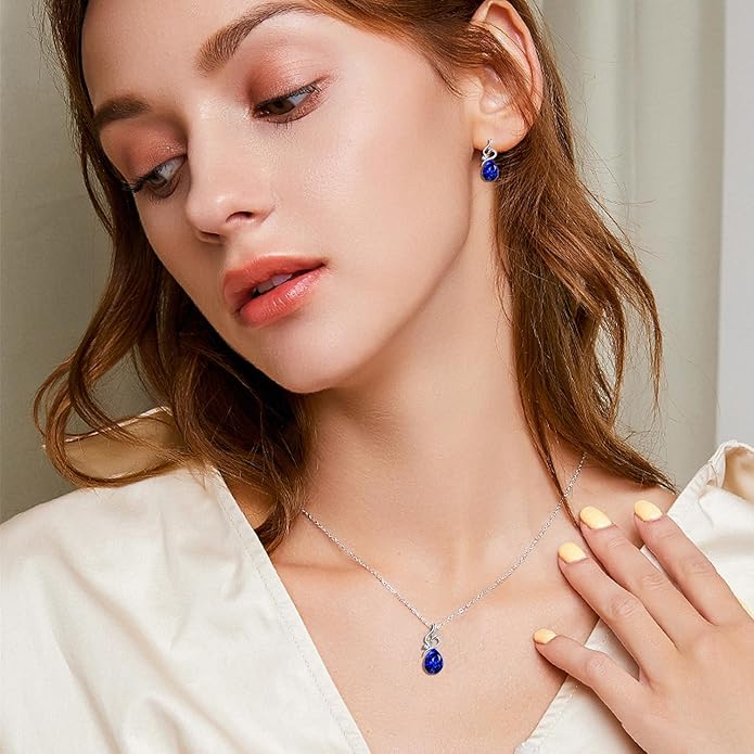 Charming Crystal Jewelry Sets For Women 18K White Gold Plating Bracelet Necklace And Earrings Sets For Wife Girlfriend Or Mothers Idea Gift For Mother's day