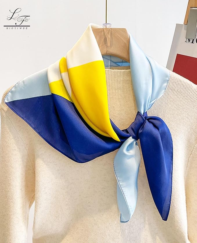 Hioyiwse Satin Bandanas Head Scarf For Women Hair Scarves Accessories Lightweight Fashion Wrap Neck Silk Sleeping Headscarf