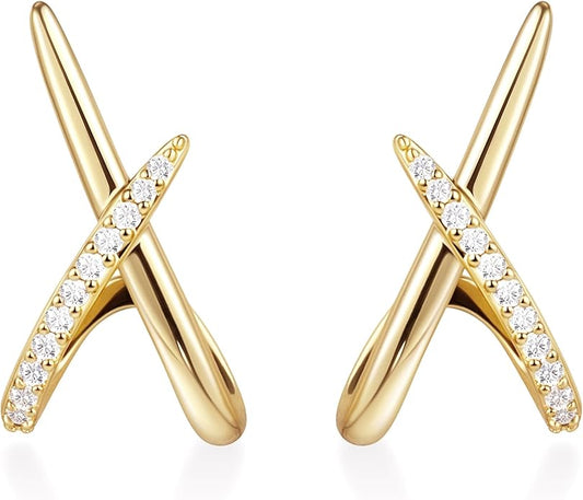 Gold Stud Earrings for Women Trendy, Simple Minimalist Gold Stud Earrings, Dainty Simple Earring for Women‘s Fashion Gifts