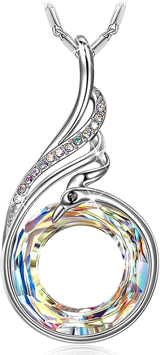 Kate Lynn "Rise From the Ashes Phoenix Necklace Made with Crystals from Austria, 18"+2" Necklace, Packaged with Jewelry Box, Birthday Gift for Women, Symbol of Luck and Renewal