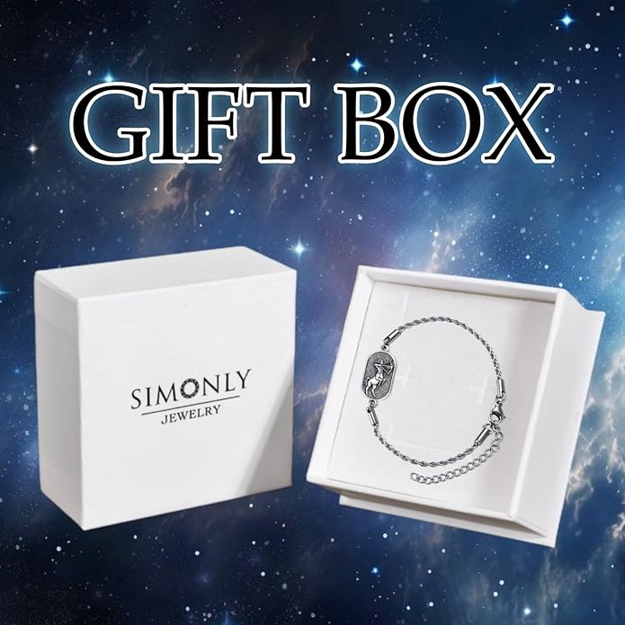 SIMONLY Zodiac Bracelet 925 Sterling Silver Constellation Anklet Horoscope Zodiac Jewelry Christmas Birthday Astrology Gifts for Women Men Unisex