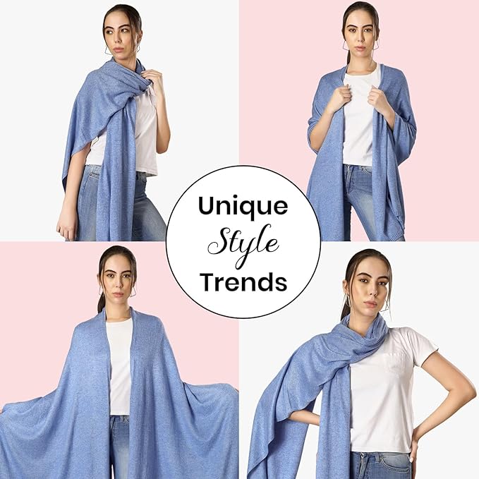 ROSERA Cashmere 100% Cashmere Knitted Wrap Pashmina Shawl Extra Large Scarf Stole for Women Travel