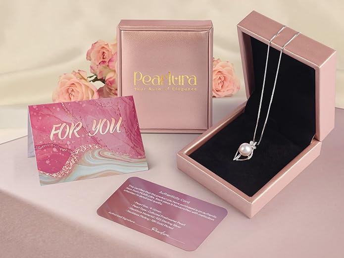 Gifts For Wife Wedding Anniversary - mothers day gifts for wife - AAA+ Real Pearl Necklaces For Women (18k Gold Platting 925 Sterling Silver) mothers necklace ideas Birthday Freshwater Pearl Necklace