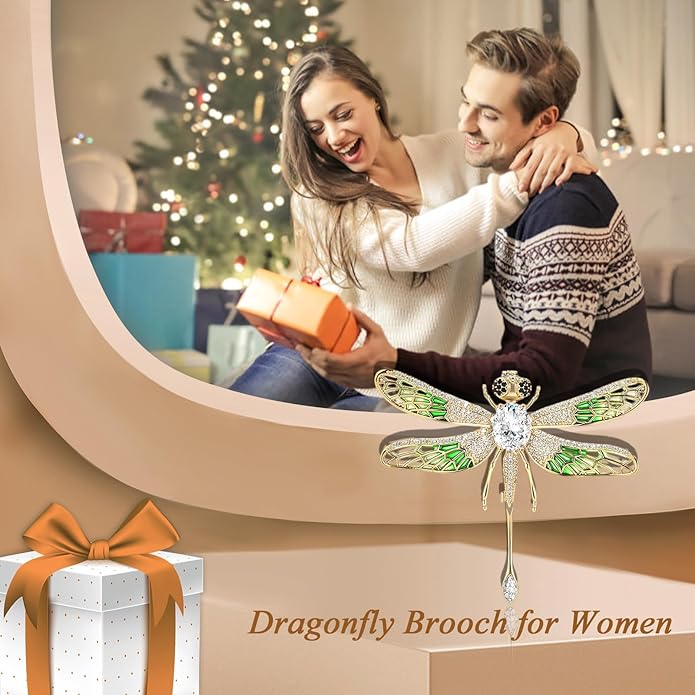 18K Gold Brooch Rhinestone Animal Brooch Pin Elegant Lapel Pin Wedding Jewelry Christmas Gift Dress Accessories for Women