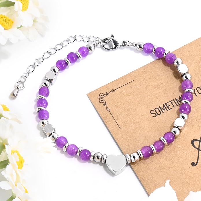 VIBILIA Cross Beaded Bracelets for Women, Inspirational Natural Heart Religious Bracelets for Women, Birthday Christian Gifts for Women on Thanksgiving Christmas Gifts