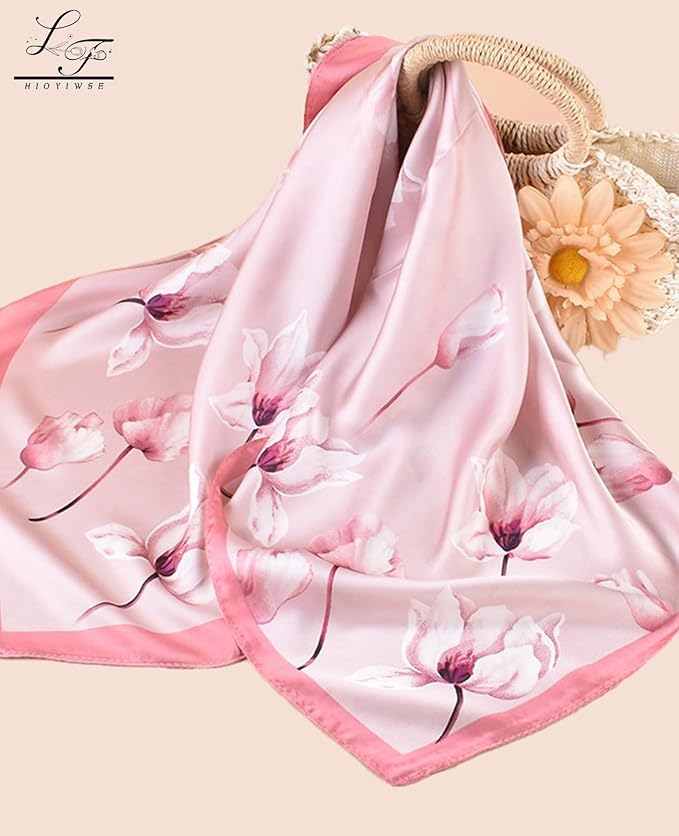 Hioyiwse Satin Bandanas Head Scarf For Women Hair Scarves Accessories Lightweight Fashion Wrap Neck Silk Sleeping Headscarf
