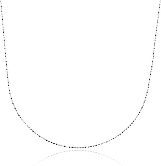 AJ's Collection Sterling Silver Chain Necklace In Silver, 14K Gold Plate or Rose Gold Plated