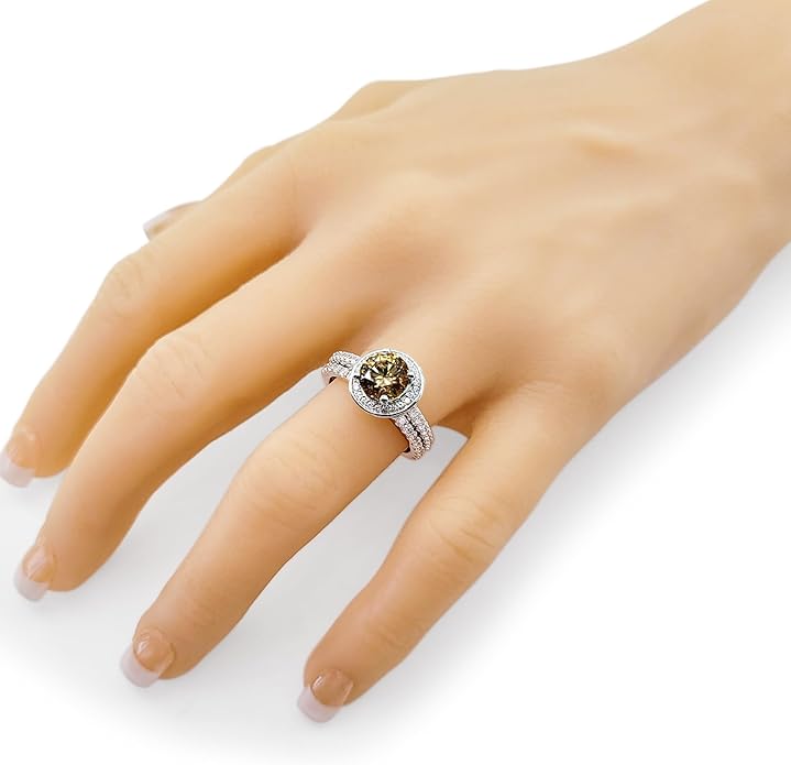 NANA Jewels Sterling Silver Engagement Rings for Women - Choose Simulated Morganite, Citrine, Aquamarine & More