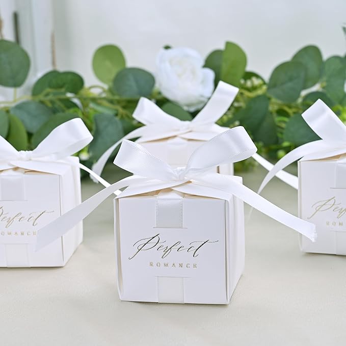 LEEQE Double Face White Satin Ribbon 1/2 inch X 50 Yards Polyester White Ribbon for Gift Wrapping Very Suitable for Weddings Party Hair Bow Invitation Decorations and More