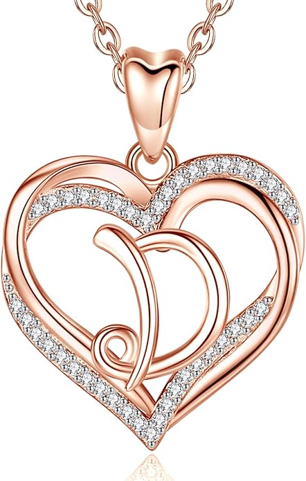 INFUSEU Unique Initial Necklaces for Women Girls Small Heart Letter Jewelry, Meaningful Personalized Gifts