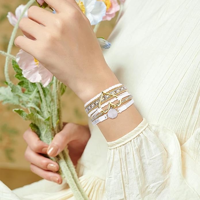 VIBILIA Boho Leather Wrap Bracelets for Women Multi-Layer Bracelets with Strong Clasp Jewelry for Women