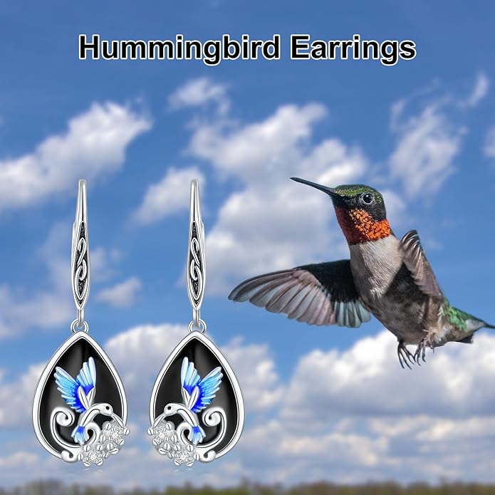 MONGAS Dragonfly/Sunflower/Hummingbird/Sand Dollar/Crab/Champagne/Arrow/Cherry/Ankh/Sloth Earrings for Women Sterling Silver Dragonfly/Sunflower/Hummingbird/Sand Dollar Jewelry for Women