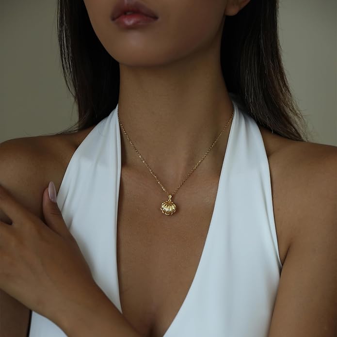 18k Gold Plated Necklace for Women Trendy Dainty Charm Evil eye Italian horn hummingbird starfish seashell bow elephant snake butterfly ladybug PendentMinimalist Delicate Jewelry for Women