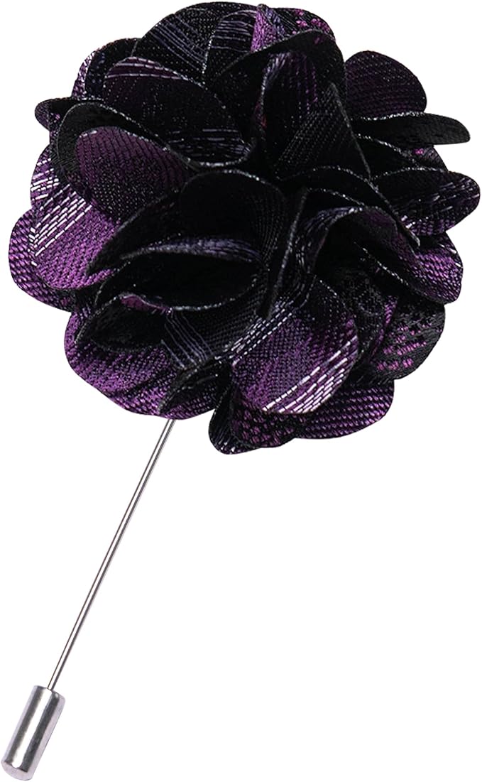 JEMYGINS Floral Pre-tied Bow Tie and Pocket Square Cufflinks Lapel Pin Sets for Men 4PCS