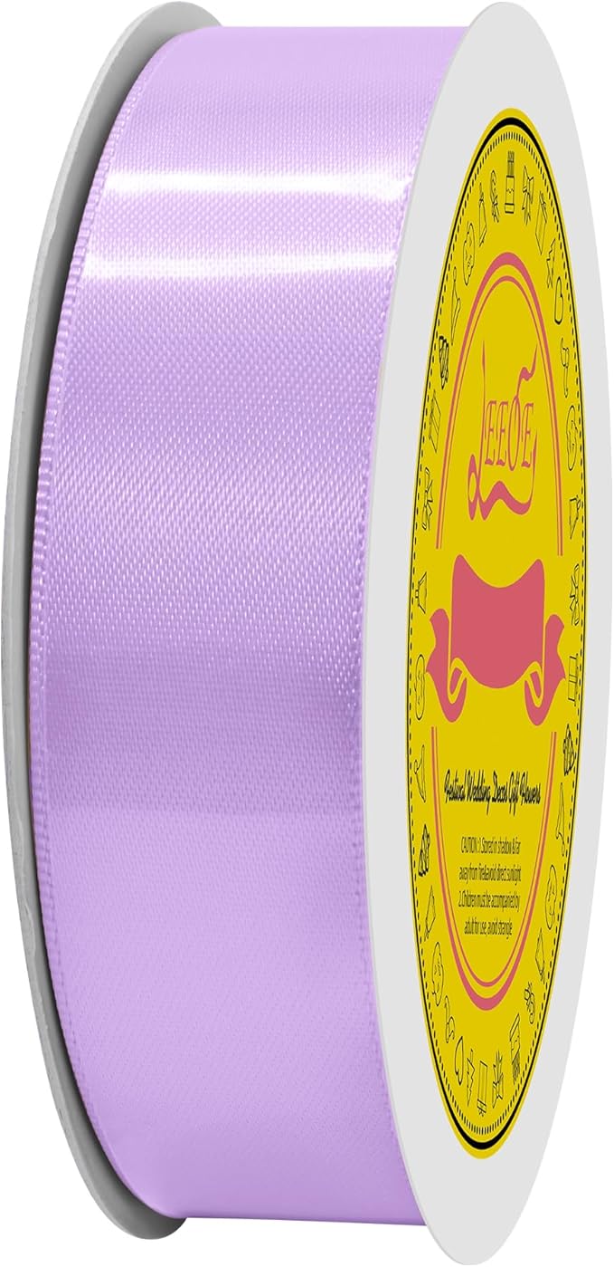 LEEQE Double Face Light Purple Satin Ribbon 7/8 inch X 25 Yards for Gift Wrapping Very Suitable for Weddings Party Hair Bow Invitation Decorations and More