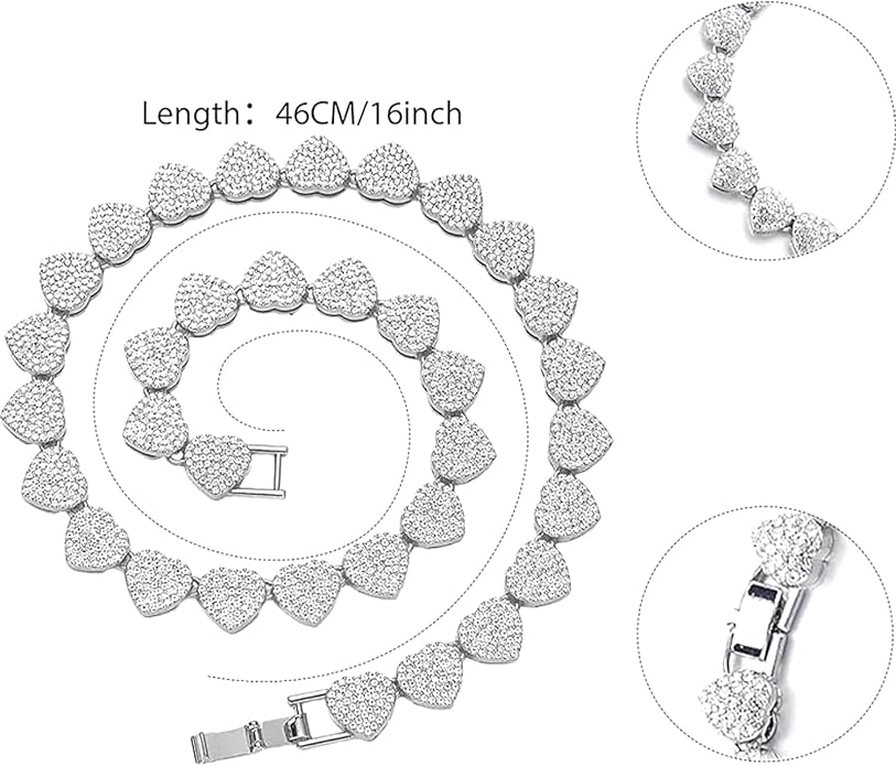 Zeffy Dainty Gold Heart Necklace for Women Trendy 14K Gold/Silver Plate Cute Heart Pendant Choker Necklaces Gold Love Heart Chain Necklace for Women Dainty Gold Jewelry Gifts for Women