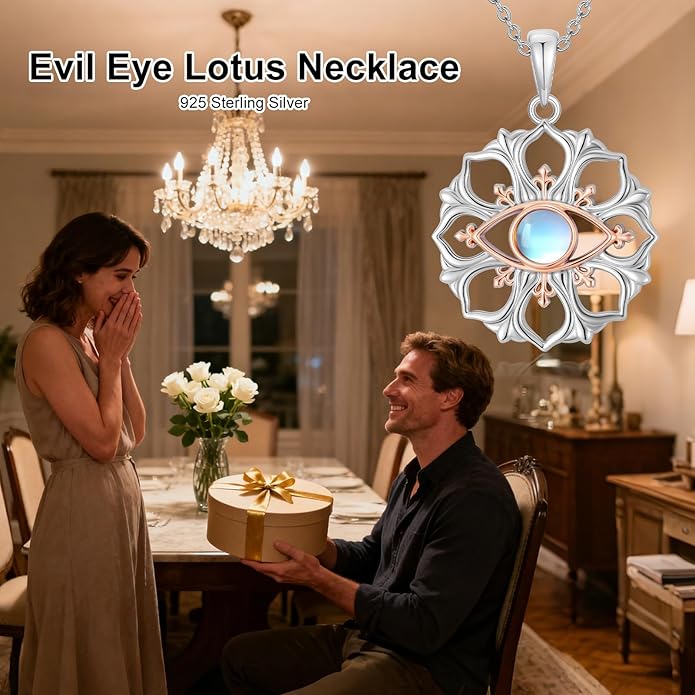 Evil Eye Necklace 925 Sterling Silver Nazar Eye Pendant Necklace Protection Amulet Jewelry Gifts for Women Men