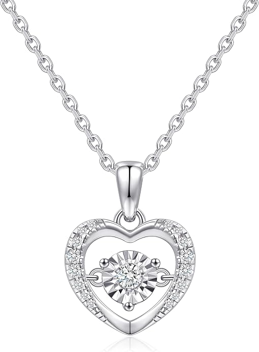 Sterling Silver Lab Grown Diamond Halo Pendant Necklace, Chain Included,ideal gift for anniversaries, birthdays, or any milestone celebration