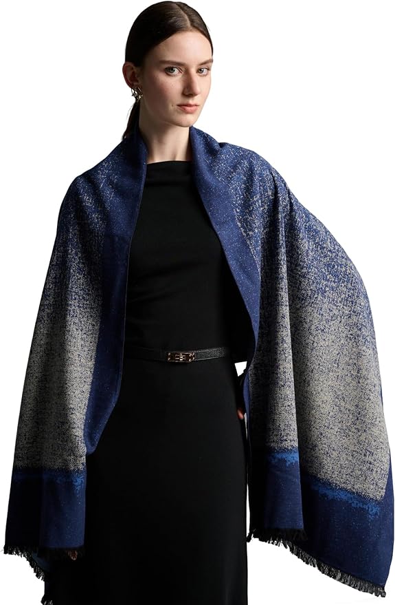 ZHE JIN Luxurious Silk Scarf Shawl Wraps for Women, Warm Scarves Winter Gift, 100% Brushed Mulberry Silk