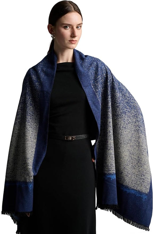 ZHE JIN Luxurious Silk Scarf Shawl Wraps for Women, Warm Scarves Winter Gift, 100% Brushed Mulberry Silk