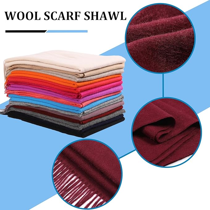 Temminc Winter Scarf for Women - Soft Warm Pashmina Shawl Wrap, Lightweight Fashion Blanket Travel Shawl, Solid Color Scarf