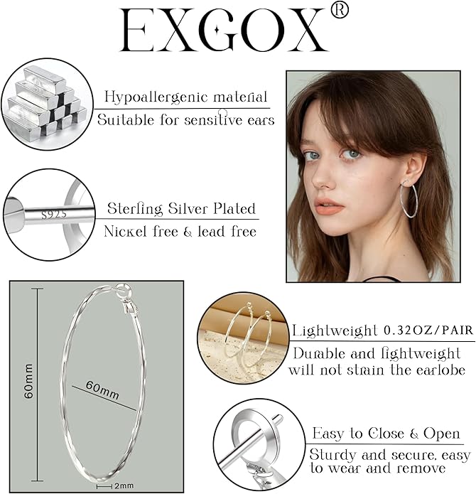 2MM Thin Gold Hoop Earrings Sterling Silver Post Hoop Earrings For Women Diamond-Cut Gold Hoops Earrings 14K Gold Plated Hoops Earrings Lightweight Hypoallergenic Oversize Gold Earrings For Women