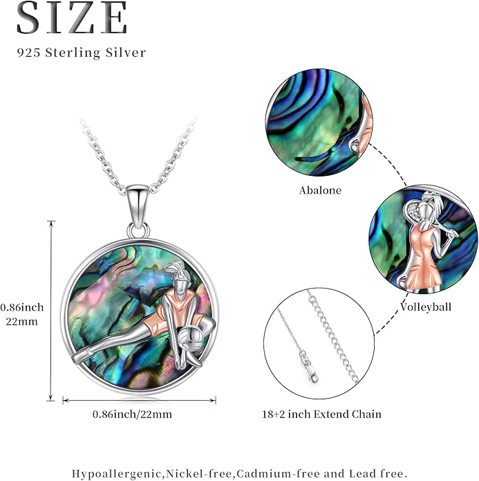 Soccer/Basketball/Gymnastics/Swimming/Ballet/Running/Golf/hockey Necklace 925 Sterling Silver Sport Jewelry Birthday Christmas Gifts for Women