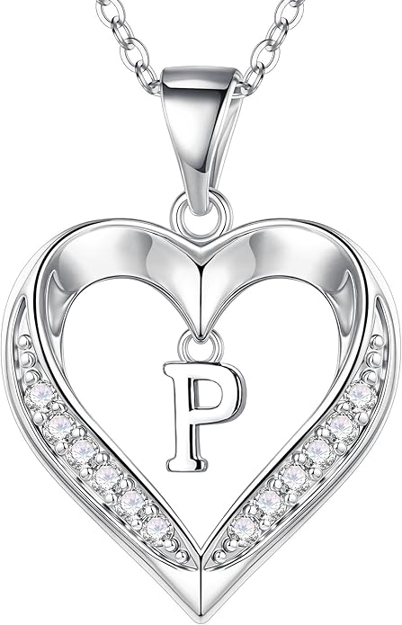 Turandoss Heart Initial Necklaces for Women - Dainty 14K Gold Plated CZ Heart Pendant Necklace with Tiny Letter A-Z, Non Tarnish Waterproof Trendy Jewelry Gifts for Mom Wife Girlfriend