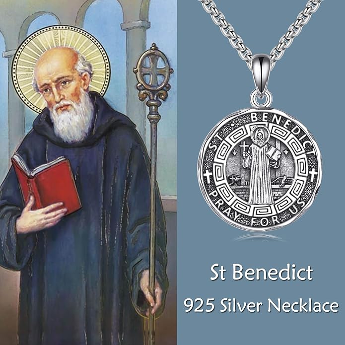 YFN Patron Saint Necklace Sterling Silver Amulet Medal Pendant Religious Protector Jewelry Gifts for Women Men