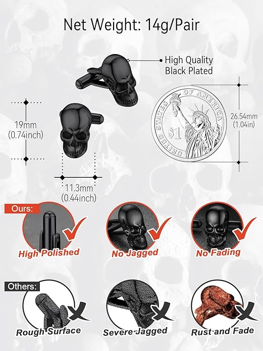 FaithHeart Mens Cufflinks, Norse Viking Tuxedo Shirt Cuff Links, Stainless Steel Cuff Links and Shirt Studs, Gift Box