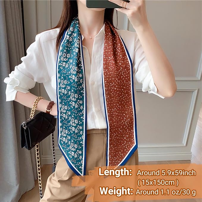 Dailyacc Hair Scarf for Women Fashion Silky Satin Headscarf Wrap Breathable Lightweight Neck Scarves For Handbag