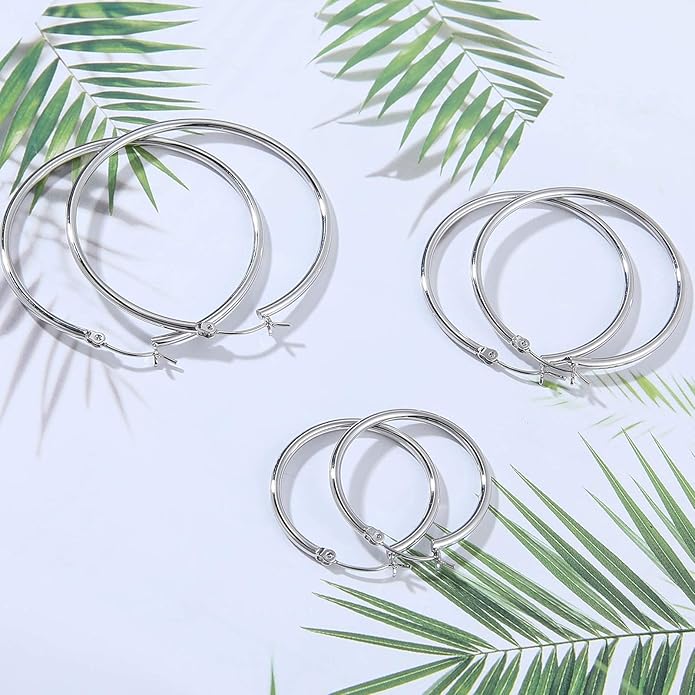 Gacimy Gold Hoop Earrings for Women 14K Real Gold Plated Hoops with 925 Sterling Silver Post