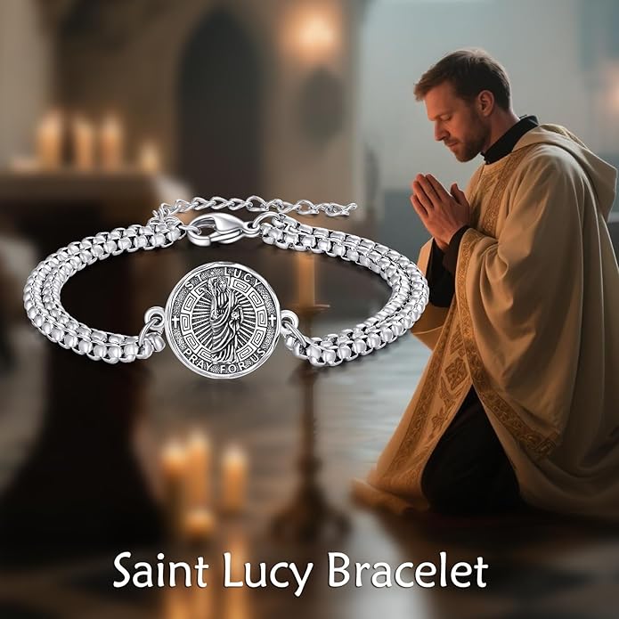 YFN Patron Saint Bracelet Sterling Silver Religious Protector Bracelet Jewelry Gift for Women Men