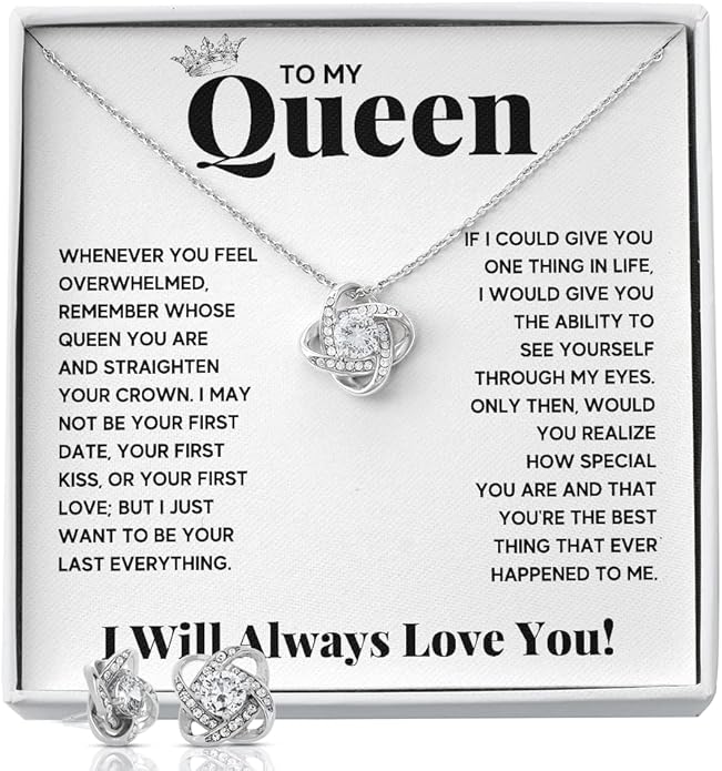 Couples Gifts Necklace To My Soulmate Necklace Birthday Christmas Jewelry Romantic Gifts For My Wife with Message Card Box Personalized Gift Present Pendant for Future Wife Soulmate Girlfriend