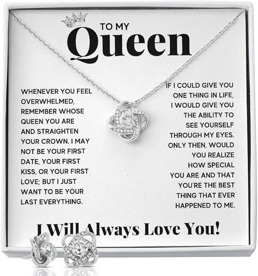 Couples Gifts Necklace To My Soulmate Necklace Birthday Christmas Jewelry Romantic Gifts For My Wife with Message Card Box Personalized Gift Present Pendant for Future Wife Soulmate Girlfriend