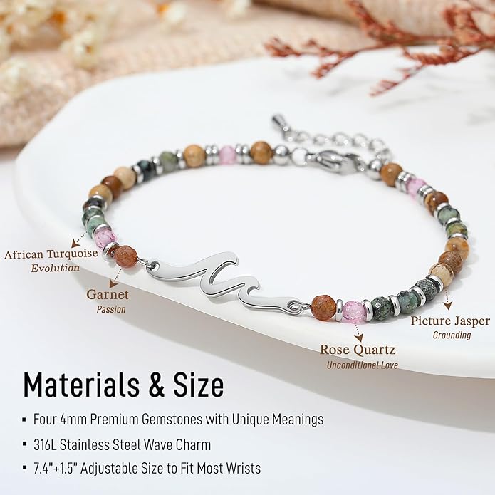 TONY & SANDY Friend Gifts for Women, Stocking Stuffers for Women, Sister Gifts from Sister, Wave Bracelet, Birthday Gifts for Woman, Bestie Friendship Bracelets, Unique Gifts for Her