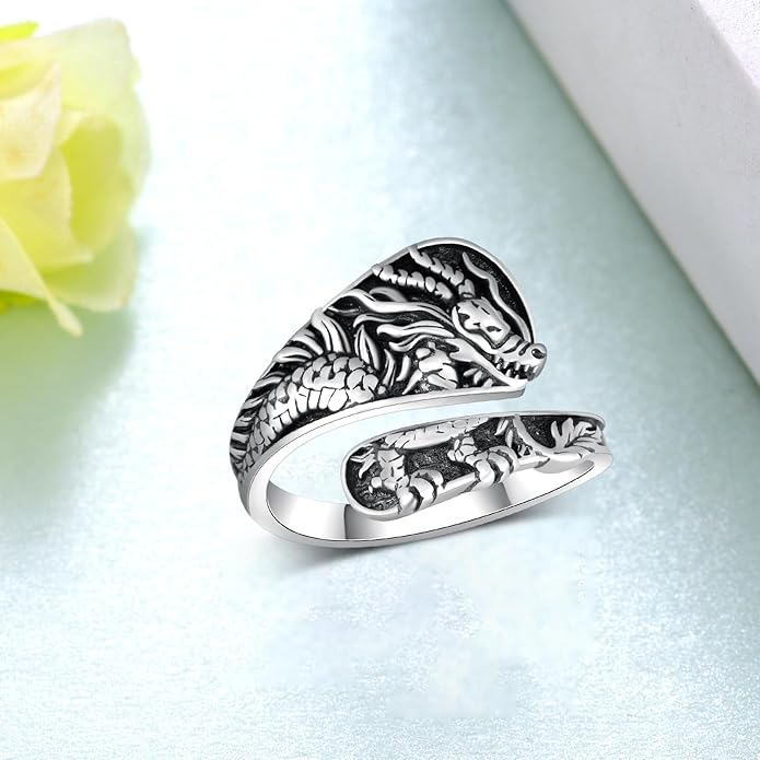 Spoon Rings for Women 925 Sterling Silver Mushroom/Phoenix/Snake/Cardinal/Octopus/Tree of Life/Sunflower/Highland Cow/Dragonfly/Dragon/Horse/Sea Turtle/Frog Rings