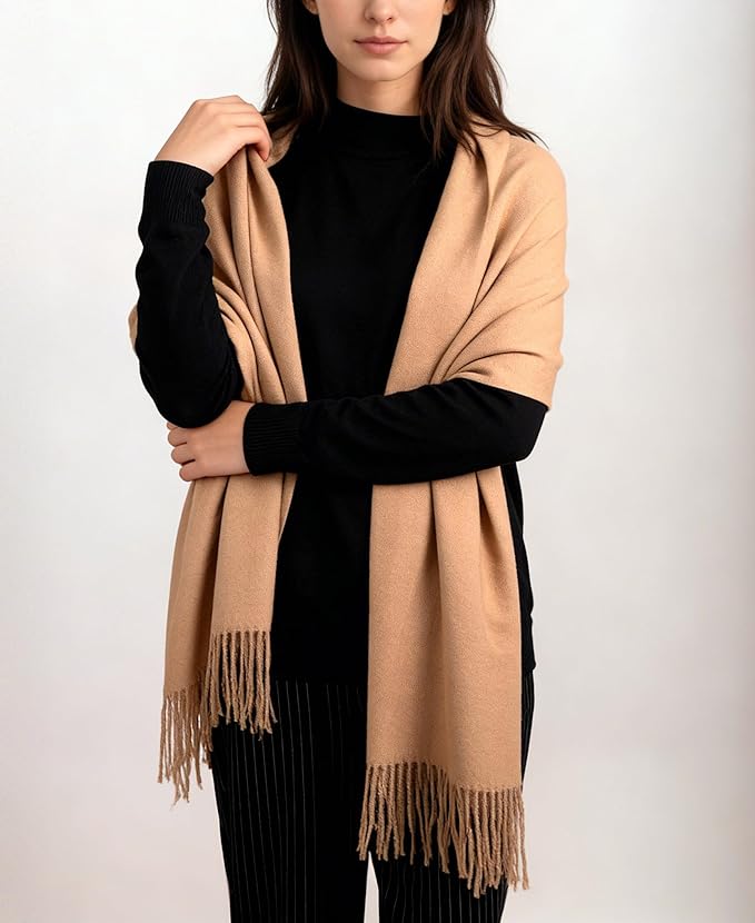 Achillea Warm Cashmere-Feel Winter Scarf – Pashmina Shawl Wrap, Blanket Scarf for Daily Wear, Travel & Cold Weather