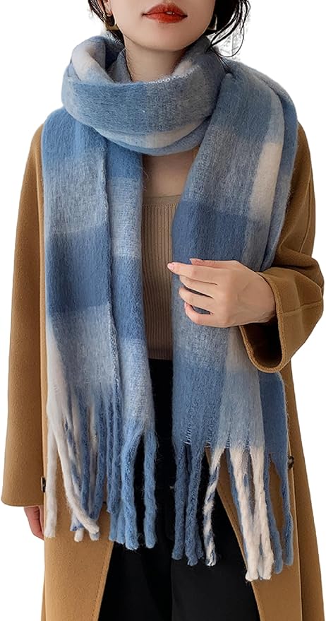 Wander Agio Winter Women Warm Scarf Long Shawl Large Scarves Cold Weather Thick Blanket Scarfs Colorful Plaid
