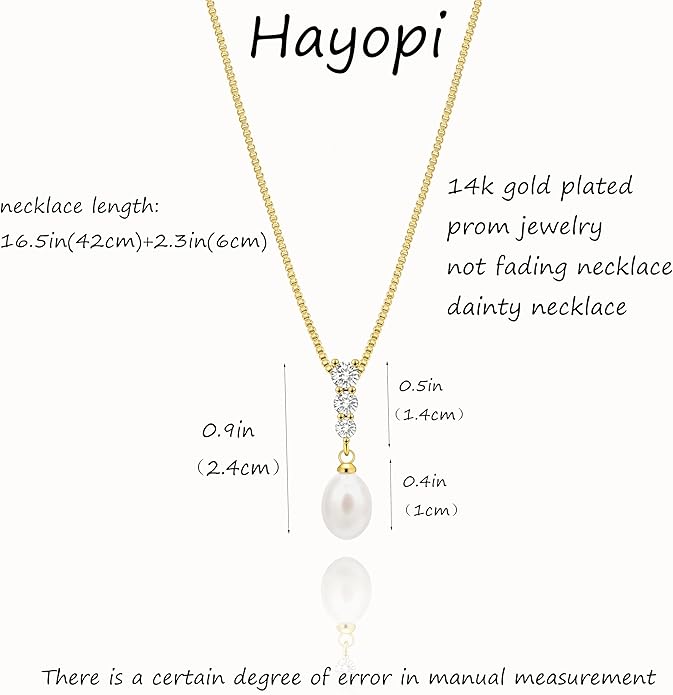 Pearl Necklaces for Women Trendy,14k Gold Plated Pearl Pendant Necklace Dainty Wedding Necklace Small Cute Gold Choker Necklace for Women Non Tarnish Gold Prom Jewelry Fashion Bridesmaids Gifts