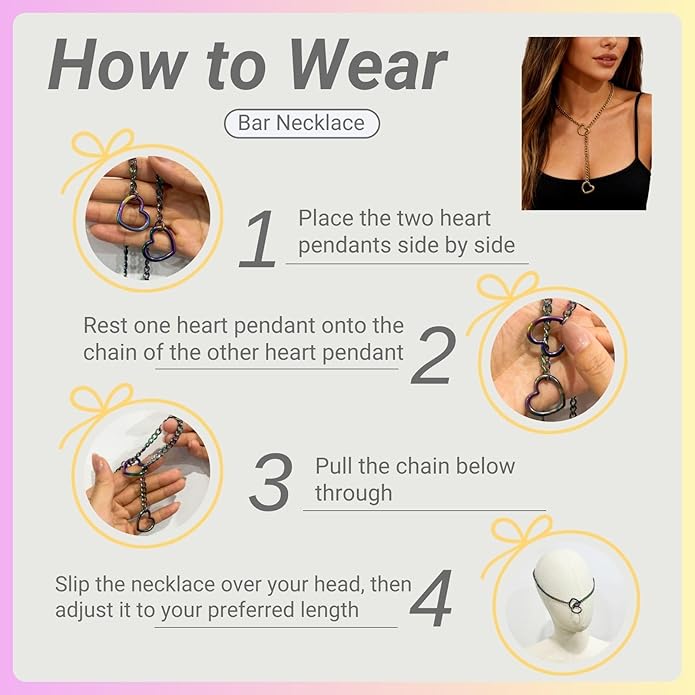 Artmiss Statement Chain Necklace Thick Link Choker with Heart Pendant Heavy Stainless Steel Industrial Unisex Statement Jewelry Gift for Women Men