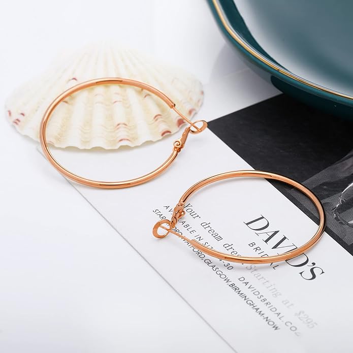 Gacimy Gold Hoop Earrings for Women 14K Gold Plated, 925 Sterling Silver Post Hypoallergenic Earrings Hoops for Women