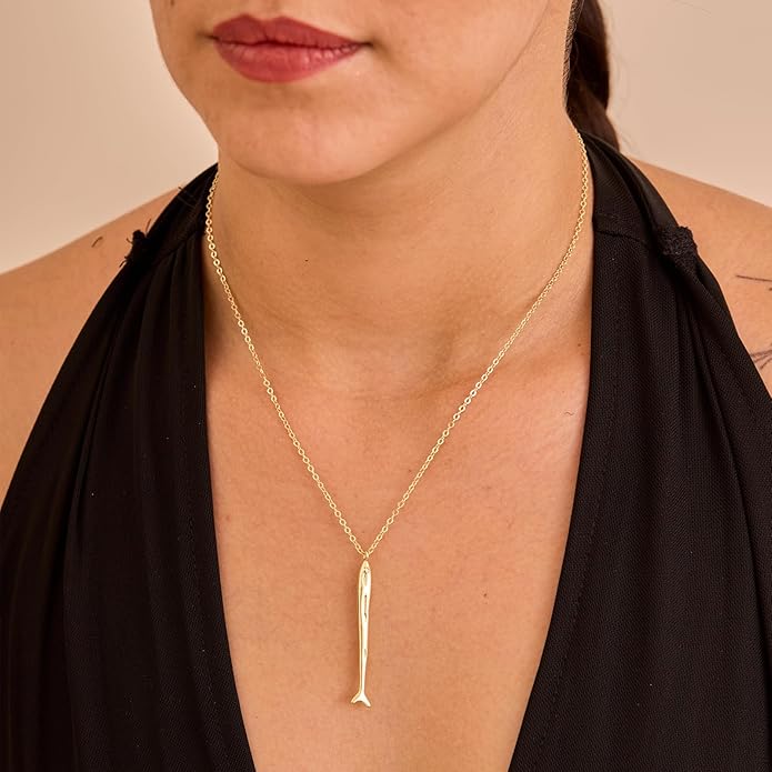 Gold Necklace for Women-14K Gold Plated Bow,Dragon,Shell, Palm Tree, Seahorse, Conch Shell,Sardines, Cowboy Boot,Bat,Bunny Pendant Beachy Jewelry for Women Gifts