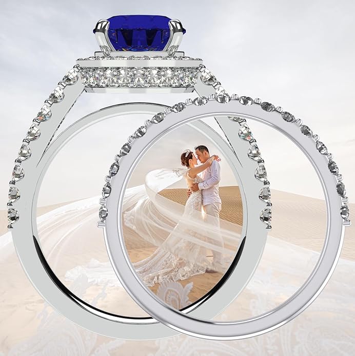 NANA Jewels Sterling Silver Engagement Rings for Women - Choose Simulated Morganite, Citrine, Aquamarine & More