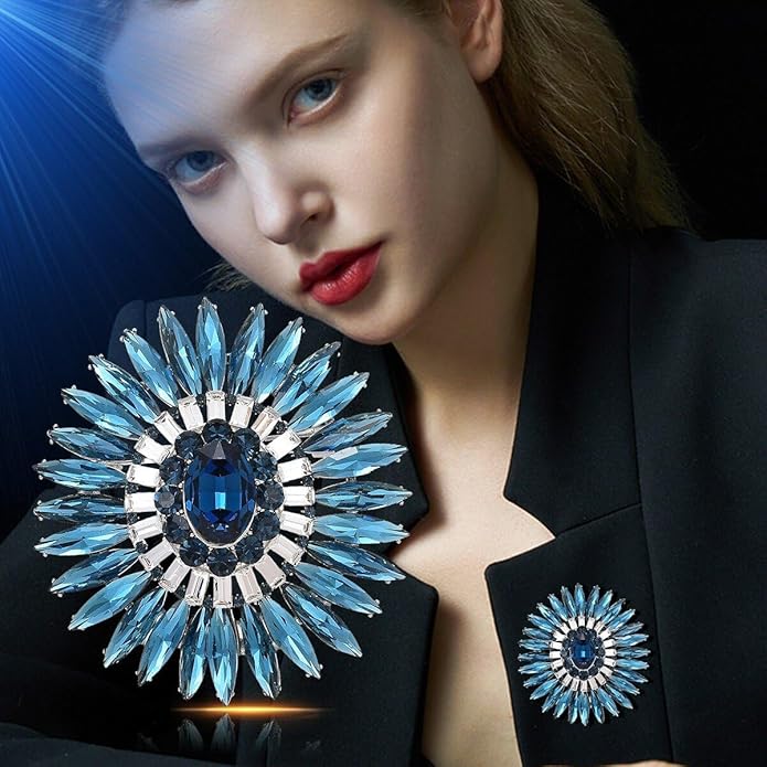 Rhinestone Brooch for Women Rhinestone Brooches Pins Crystal Lapel Pin Jewelry Christmas Valentine's Day Gift for Wife Girlfriend