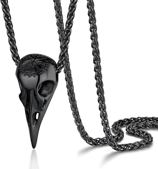 PROSTEEL Norse Viking Jewelry for Men Women, Vintage Thor Hammer/Thor Axe/Raven/Odin Necklace, 316L Stainless Steel Pendant Chain, Come with Box